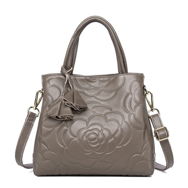 Maddie Luxury Genuine Leather Bucket Tote Handbag