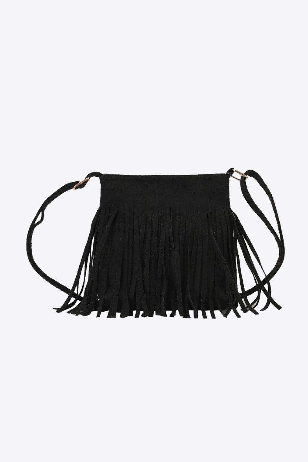 Vegan Leather Crossbody Bag with Fringe