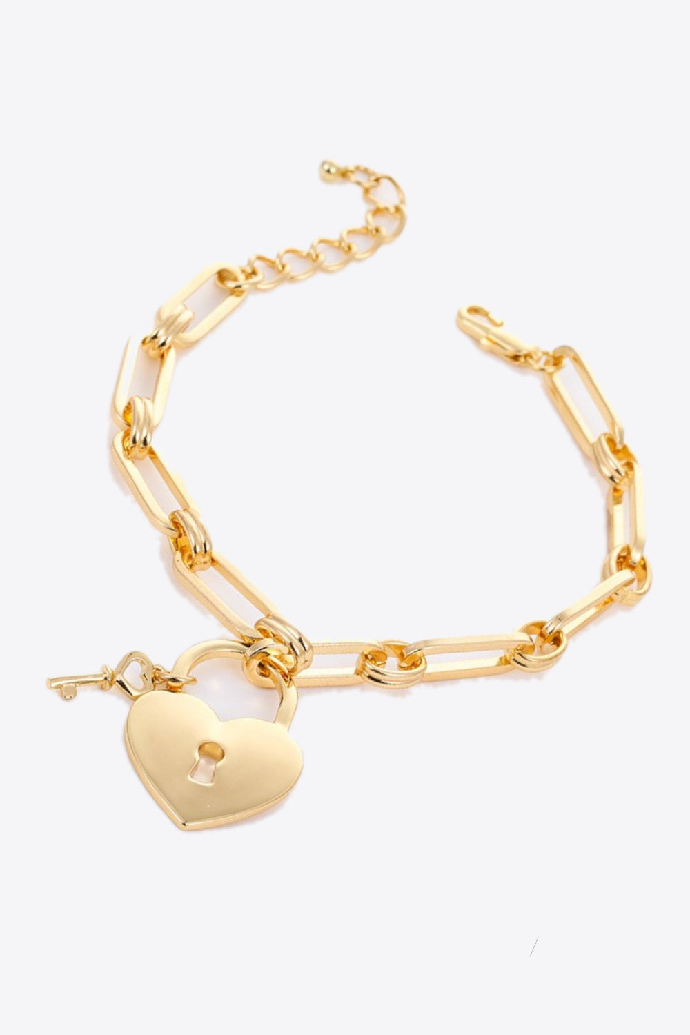 Heart Lock Charm Chain Bracelet