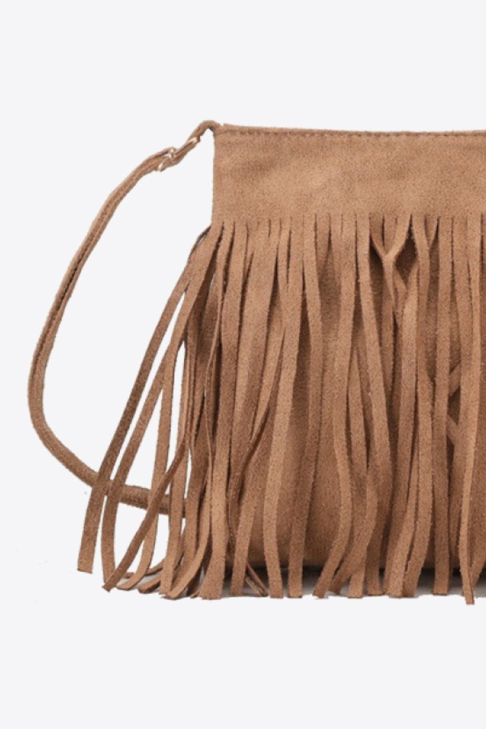 Vegan Leather Crossbody Bag with Fringe