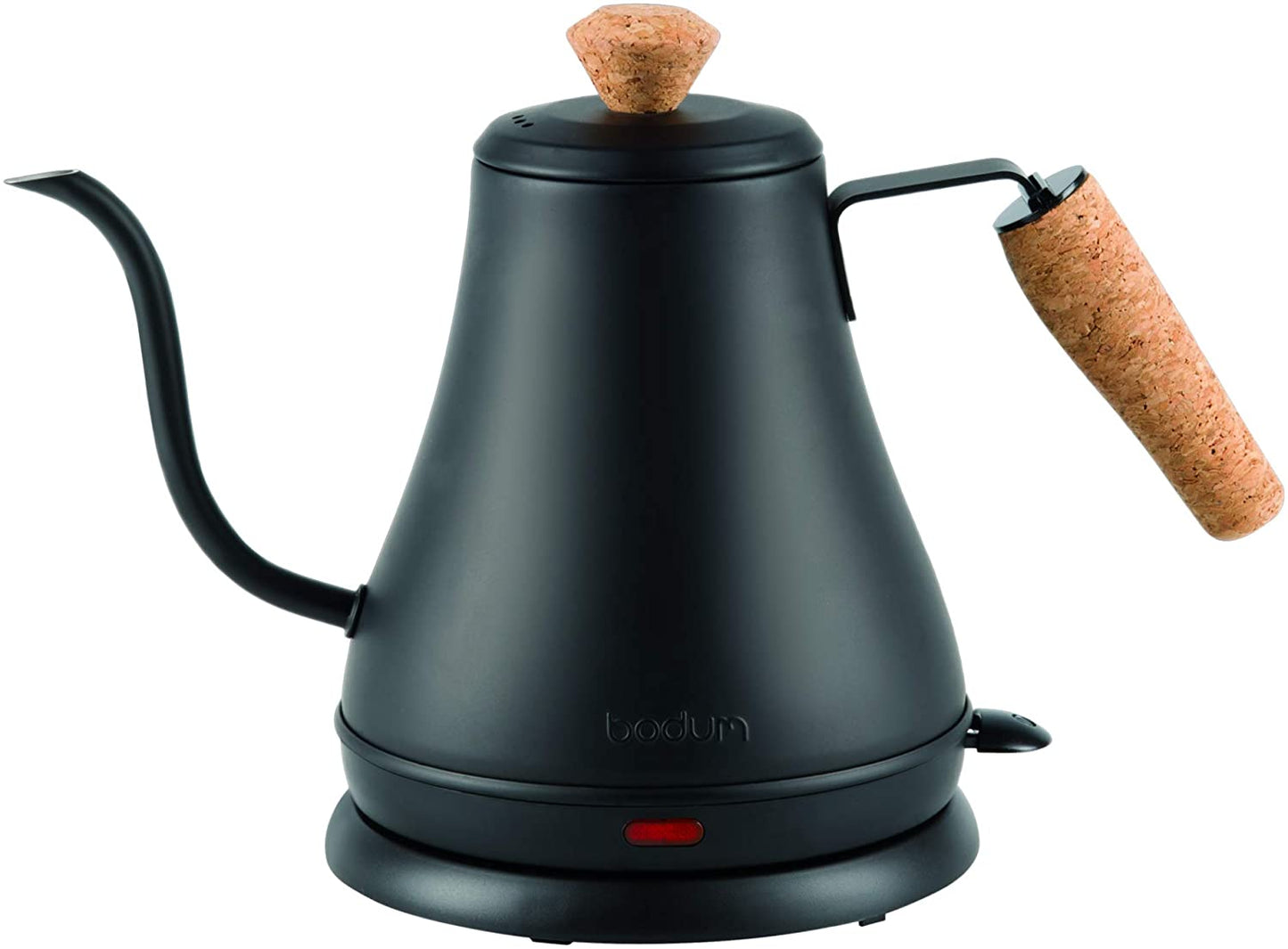  Matte Black Gooseneck Electric Water Kettle with Cork Handle/Top (27oz.)