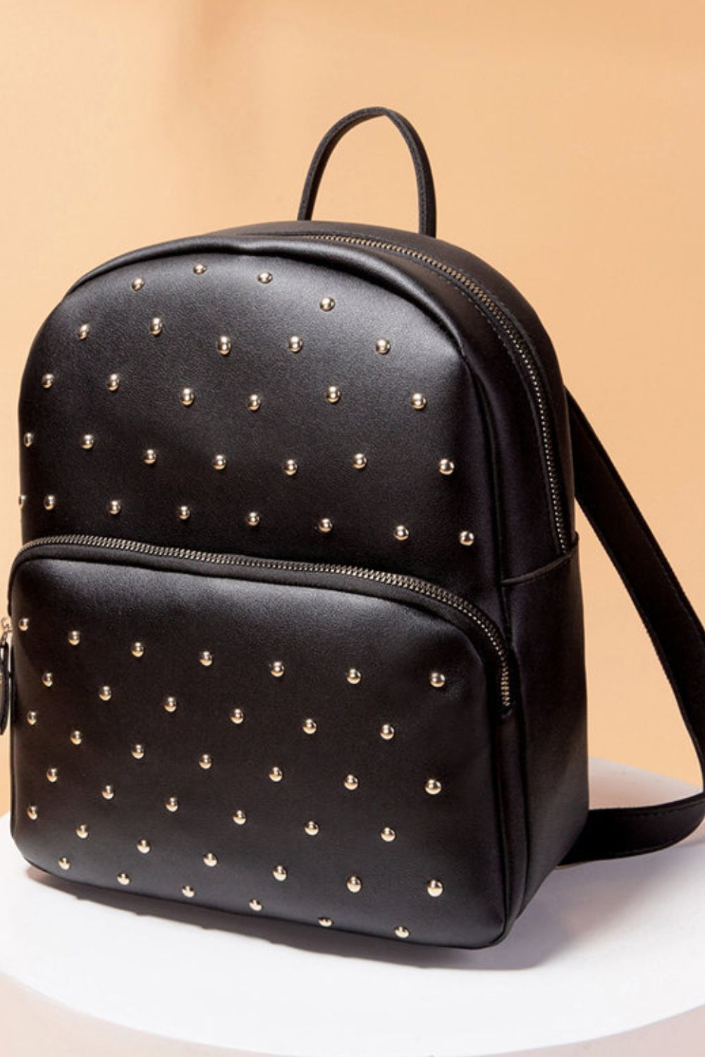 Studded Vegan Leather Backpack