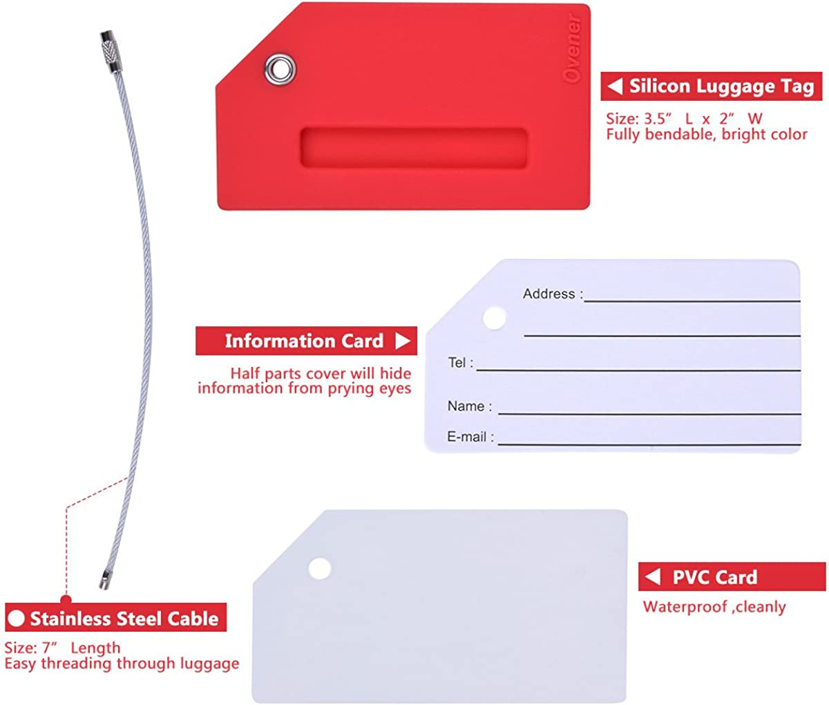 Silicone Luggage Tag with Name ID Card 