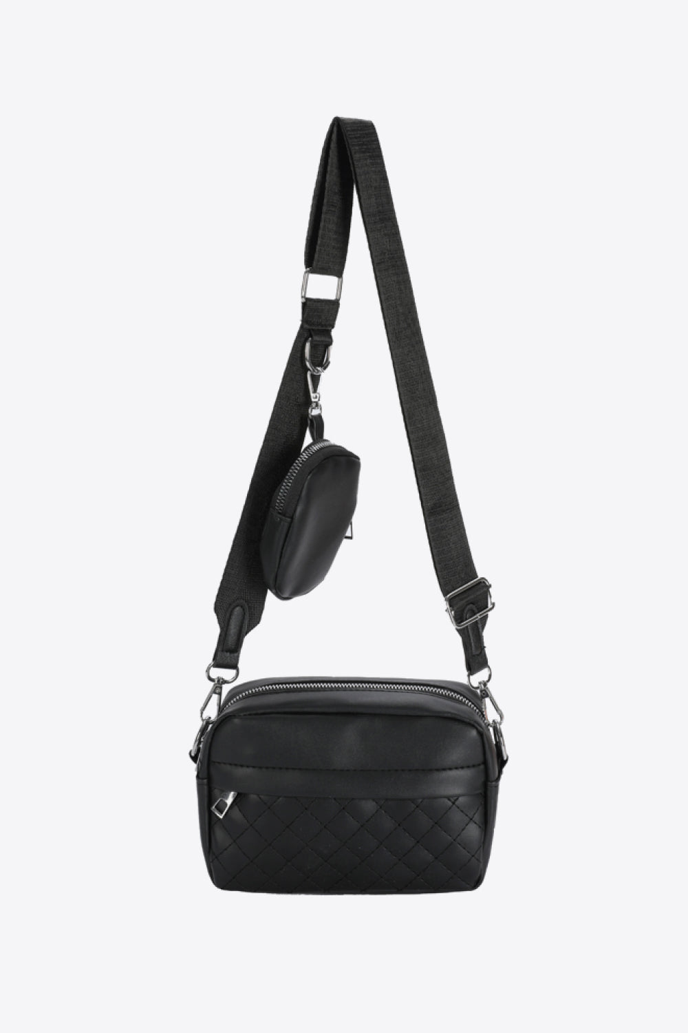 Quilted Vegan Shoulder Bag with Small Purse