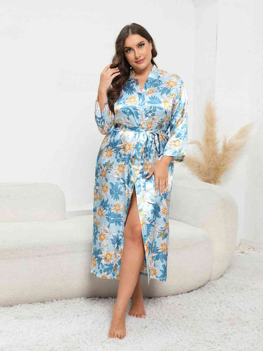 Plus Size Tie Waist Robe