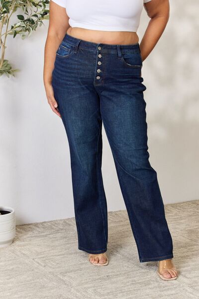 Kancan Full Size Mid Rise Flare Jeans