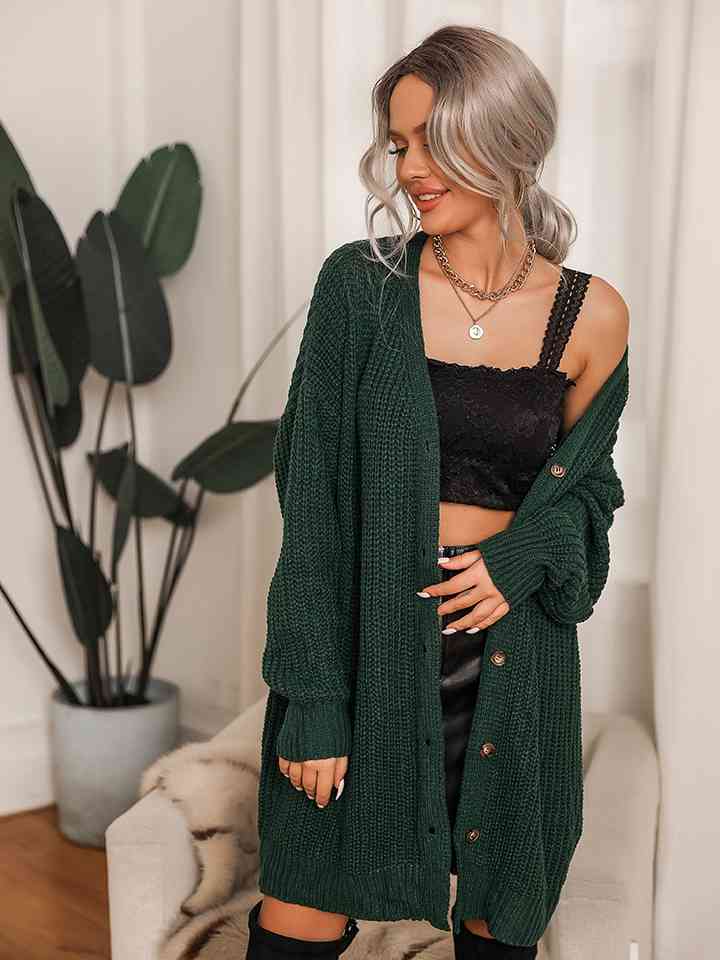 Ribbed V-Neck Cardigan