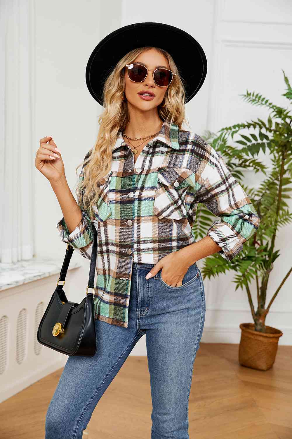 Collared Plaid Shacket