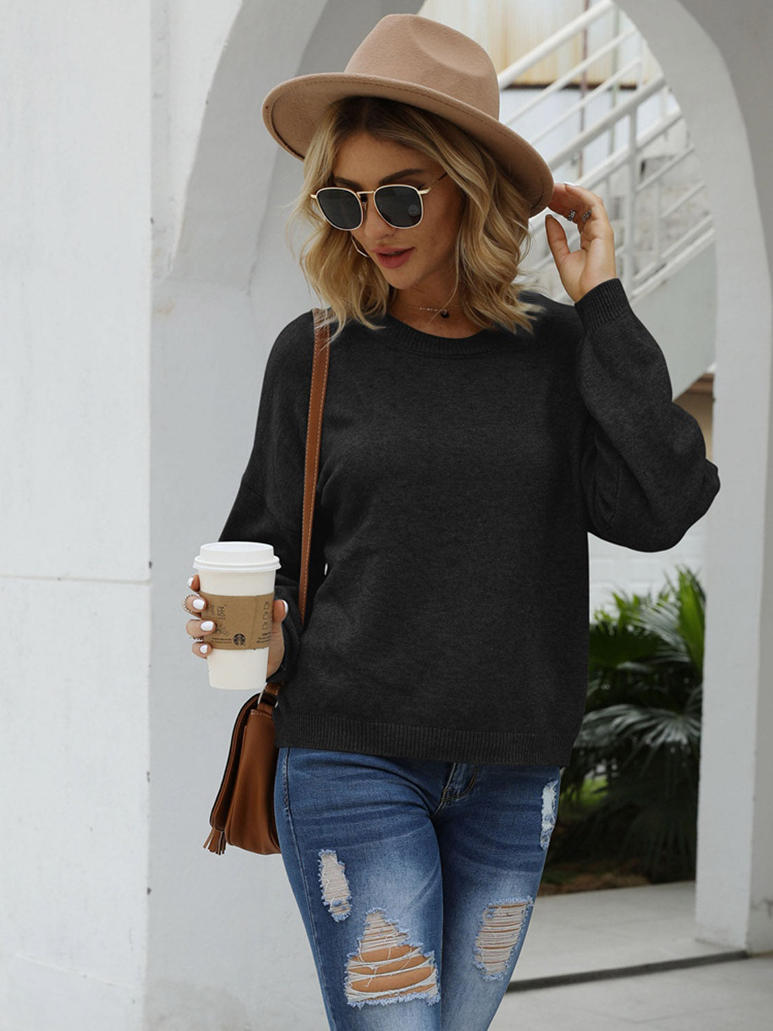 Round Neck Long Sleeve Sweater