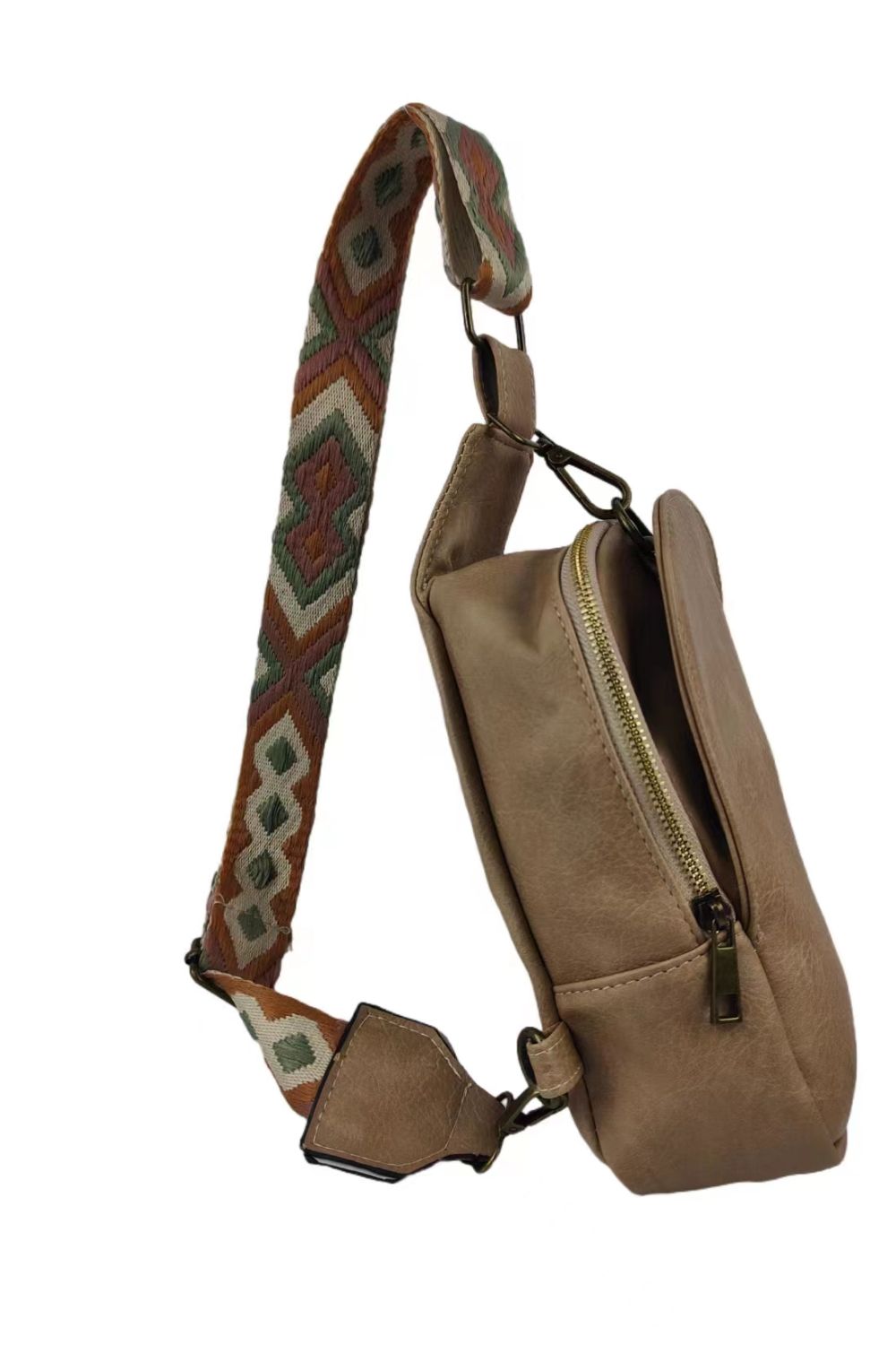 Adjustable Strap Vegan Leather Sling Bag