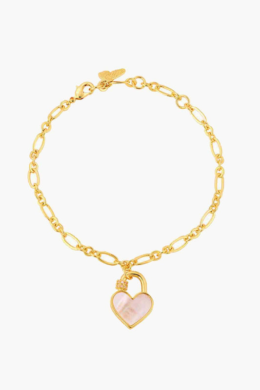 Heart Lock Charm Bracelet