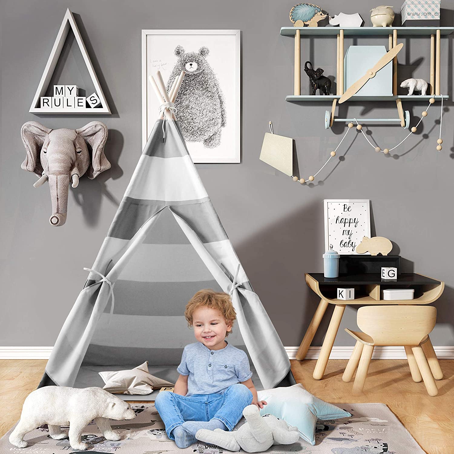 Kids Indoor Teepee Play Tent 