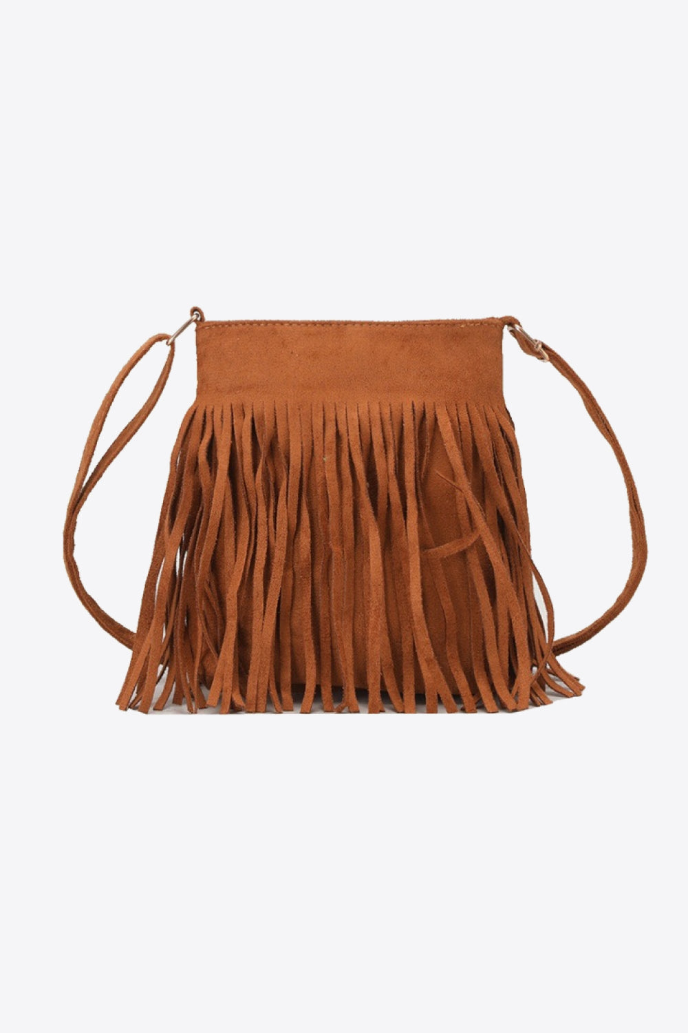 Vegan Leather Crossbody Bag with Fringe