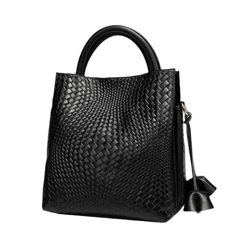 Maddie Luxury Genuine Leather Bucket Tote Handbag