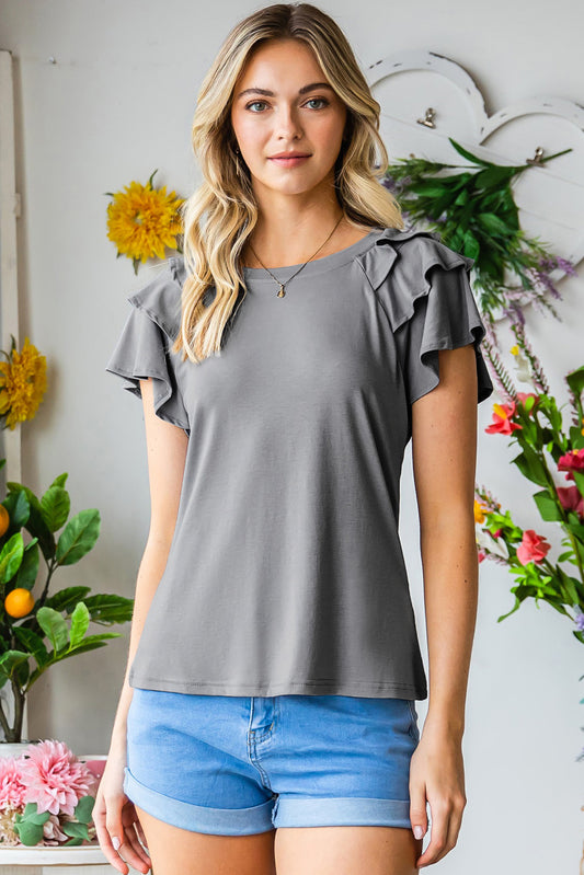 Layered Flutter Sleeve Top